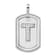 Rhodium Over 14k White Gold Diamond Initial T Dog Tag Charm