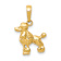 14k Yellow Gold Textured Poodle Dog Pendant
