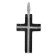 Rhodium Over 14K White Gold 1/4ct. Diamond and Onyx Cross Pendant
