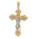 14k Yellow Gold and 14k White Gold INRI Fleur De Lis Crucifix Pendant