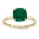 Square Cushion Lab Created Emerald 10K Yellow Gold Ring 1.50ctw