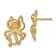 14k Yellow Gold 2D Polished and Textured Octopus Stud Earrings