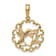 14K Yellow Gold Hummingbird with Flower in Frame Pendant