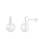 10.5-11mm White Cultured Freshwater Pearl Rhodium Over Sterling Silver Earrings
