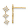 14k Yellow Gold Textured Cubic Zirconia Star Drop Bar Dangle Earrings
