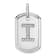 Rhodium Over 14k White Gold Diamond Initial I Dog Tag Charm