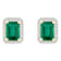 7x5mm Emerald Cut Created Emerald And Created White Sapphire 10k Yellow
Gold Halo Stud Earrings