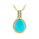 Turquoise Pear And Blue Topaz Pendant Necklace In 18K Gold Over Sterling Silver