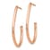 14k Rose Gold Polished and Diamond-Cut 1 3/16" J-Hoop Earrings