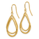 14K Yellow Gold Polished and Textured Teardrop Dangle Earrings