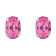 6x4mm Oval Pink Topaz Rhodium Over 10k White Gold Stud Earrings