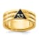 10K Yellow Gold Men's Polished with Black Enamel 33rd Degree Masonic Ring