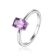 Rectangular Cushion Amethyst Sterling Silver Solitaire Ring, 0.85ct