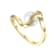Pear Shape Pearl Double Weave Band Ring In 14K Gold Over Sterling Silver