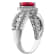 Sterling Silver Lab Created Heart Ruby and White Sapphire Ring 2.25ctw