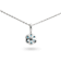 Natural Blue Topaz Sterling Silver Round Shape Pendant with Chain