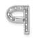 Rhodium Over 14K White Gold Diamond Letter P Initial Charm
