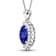 Blue Tanzanite and White Diamond 14K White Gold Halo Pendant with Cable
Chain 3.75ctw