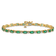 14k Yellow Gold and 14k White Gold Diamond and Emerald Bracelet