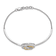 14k Yellow Gold and 14k White Gold Diamond Circle Cluster Bar Bracelet