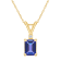 7x5mm Emerald Cut Tanzanite with Diamond Accent 14k Yellow Gold Pendant
With Chain