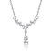Graduated CZ Drop Y-Necklace In Sterling Silver