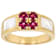 Grape Color Garnet And White Mother-Of-Pearl Ring In 18K Gold Over
Sterling Silver 0.68ctw
