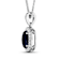 1.30ctw 14K White Gold Blue Sapphire and White Diamond Pendant with 18
inch Cable Chain