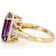 Amethyst Rectangular Octagonal And White Zircon Ring In 18K Gold Over
Sterling Silver 6.61ctw