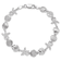 Rhodium Over Sterling Silver Polished Sand Dollar, Shell, Starfish Bracelet