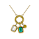 Green And Clear Emerald-Cut Charm Necklace In Gold-Tone 20 Inch