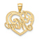 14K Two-tone Gold  Textured #1 MOM Heart Pendant