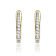 Pave CZ U-Shaped Hoop Earrings In 14K Gold Over Brass