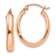 14K Rose Gold 7/8" Polished Oval Tube Hoop Earrings