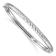 Rhodium Over 14k White Gold 4.75mm Diamond-Cut Textured Hinged Bangle