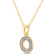 White Diamond Accent 10k Yellow Gold O Initial Pendant With 18” Rope Chain
