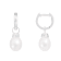 8-8.5mm White Cultured Freshwater Pearl Rhodium Over Sterling Silver Earrings
