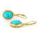 Turquoise Dangle Earrings In 18K Gold Over Sterling Silver