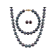 7-7.5mm Black Cultured Freshwater Pearl 14k Yellow Gold Jewelry Set