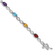 Rhodium Over 14k White Gold Rainbow Gemstone and Diamond Infinity Bracelet