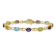 14k Yellow and White Gold with Rhodium Over 14k Yellow Gold Rainbow
Gemstone and Diamond Bracelet
