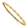 14k Yellow Gold 4mm Bamboo Design Diamond Hinged Bangle