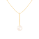 14k Yellow Gold 8mm Cultured Freshwater pearl Pendant, 18" Chain Included