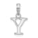 Sterling Silver Polished Block Initial -Y- Pendant