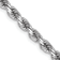 Rhodium Over 14k White Gold 3.75mm Solid Diamond-Cut Rope 22 Inch Chain