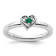 Sterling Silver Stackable Expressions Lab Created Emerald Heart Ring 0.06ctw