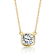 Square Cushion CZ Bezel Solitaire Necklace In 14K Gold Over Sterling Silver