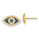 10k Yellow Gold Polished Blue and Clear Cubic Zirconia Evil Eye Stud Earrings