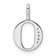 14K White Gold Diamond Letter O Initial Pendant