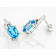 Hexagon Swiss Blue Topaz And Blue Diamond Earrings In Black Rhodium
Sterling Silver 2.25ctw